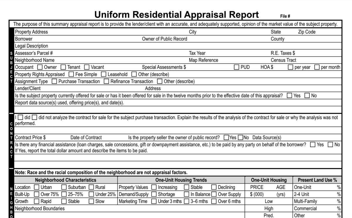 Uniform Appraisal Report 
